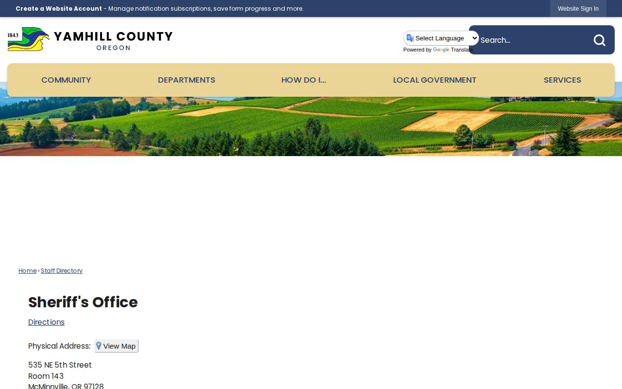 Yamhill County Youth Services Center restricted detention record contact directory